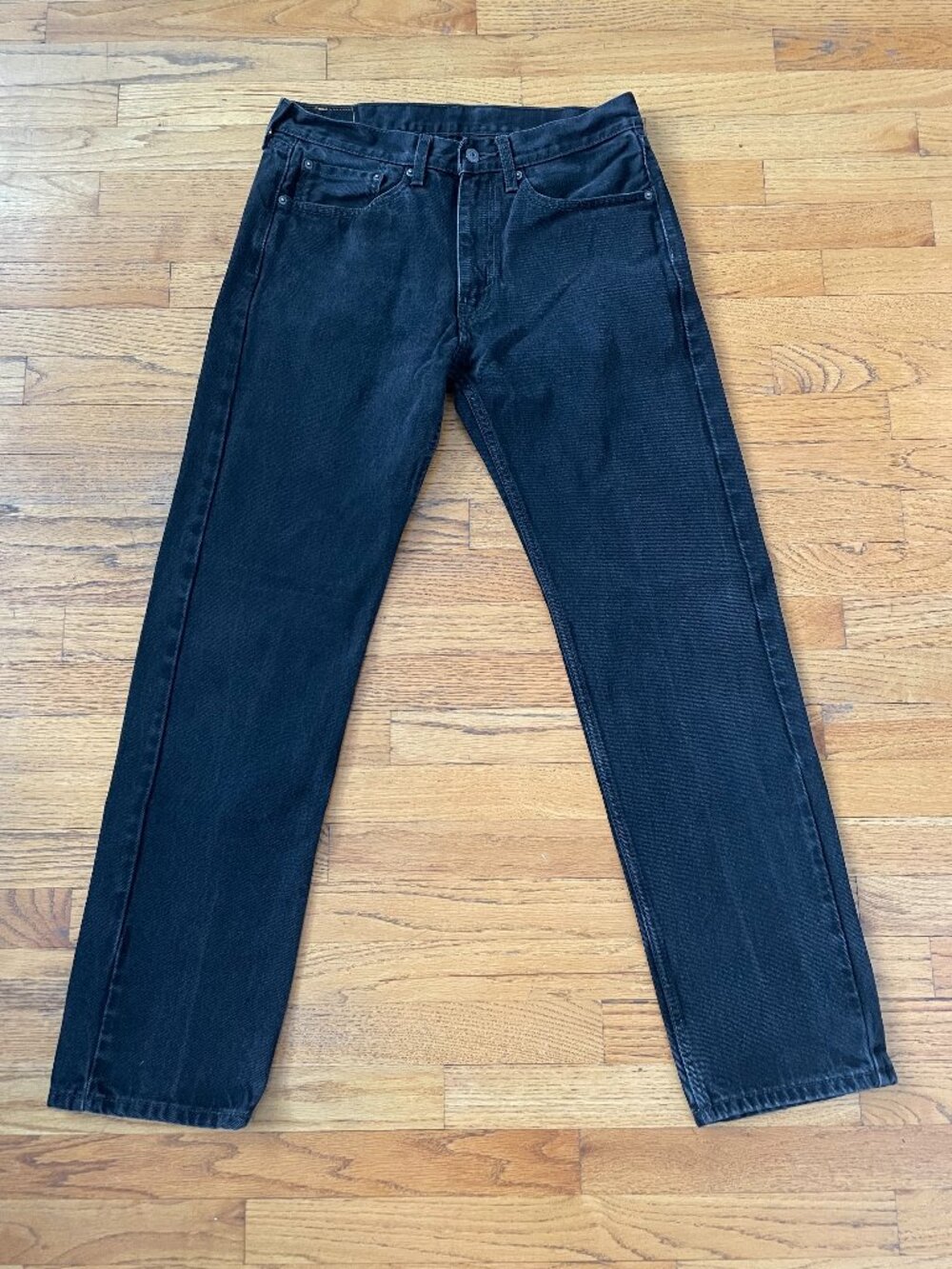 Levi's 505 Regular Fit Straight Leg Black Jeans 34x34